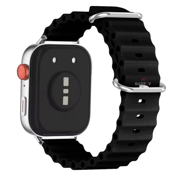 Huawei Watch Fit 3 İle Uyumlu Seaflex Ocean Tokalı Yumuşak Soft Silikon Kordon  Siyah - 2