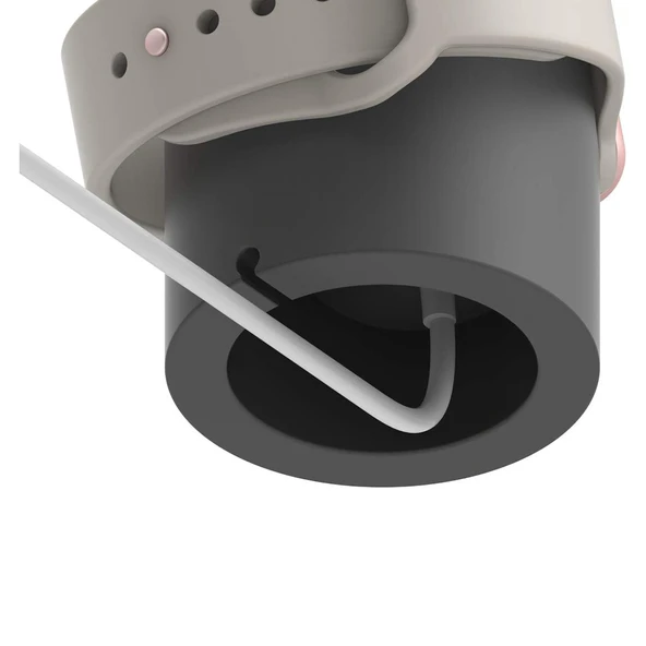 Apple Watch Uyumlu Silikon Akıllı Saat Şarj Standı  Gri - 5