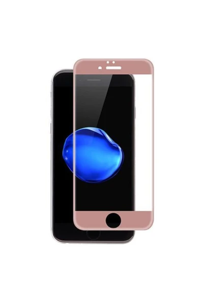 Iphone 7 Plus/8 Plus  Kavisli 4d Cam Ekran Koruyucu Rose Gold