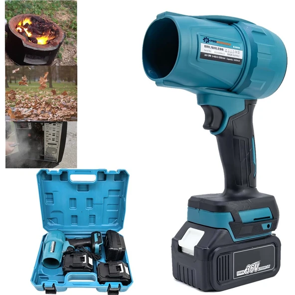 Prohummer PH280 Kömürsüz Çift Akülü Hava Üfleme Makinesi 36v 5ah (Mavi)