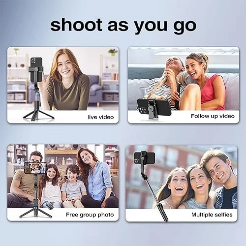 C01 Çok Amaçlı Selfie Çubuğu Masa Üstü Tripod Kumandalı Selfie 360 Derece Dönebilir 107 Cm - 8