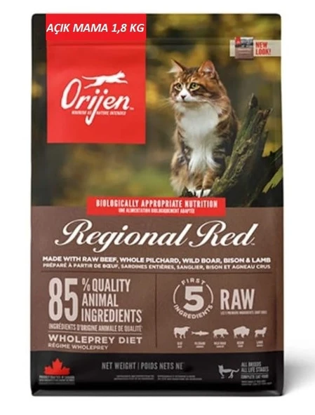 Orijen Regional Red Tahılsız Kedi Maması Tüm Irk Ve Yaşam Evreleri 1,8 KG
