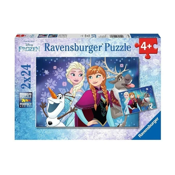 90747 Disney Frozen Kuzey Işıkları 2x24 Parça Ravensburger Puzzle - Resim 2