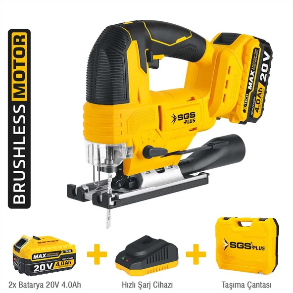 SGS Akülü Şarjlı Dekupaj Testere Kömürsüz 20V 2x4.0Ah ürün görseli 1
