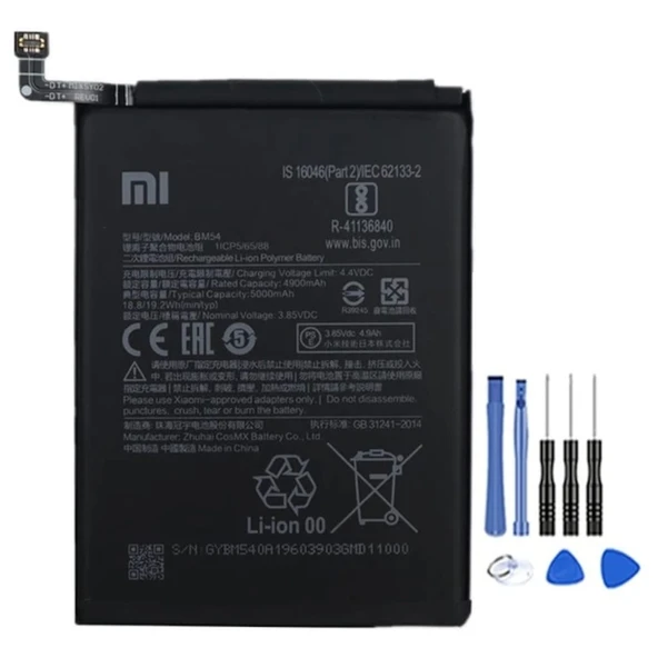 Xioami Note 9t 5g Pil Batarya Bm54 5000 Mah+ Tamir Seti ürün görseli