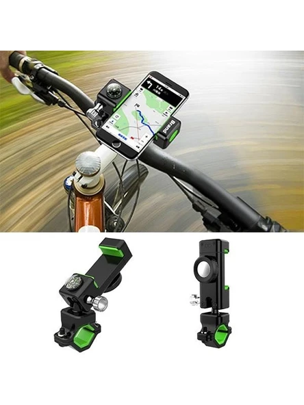 Bisiklet, Scooter Gidon Uyumlu Pusulalı Telefon Tutucu, 4-6 Inch Boyut Esnek Telefon Tutucu - 2