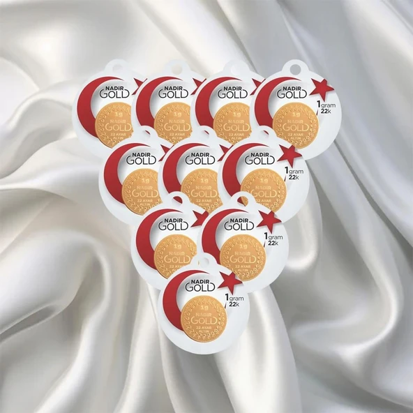 10 Adet 1 Gr 22 Ayar Nadir Gram Altın