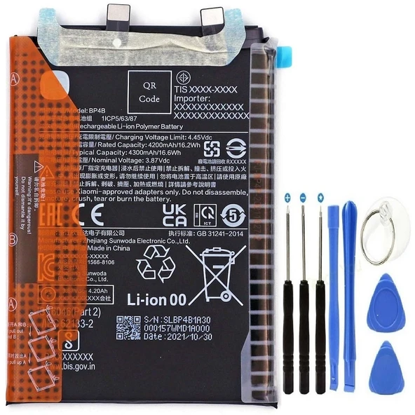 Xioami Mi 12 Lite Pil Batarya Bp4b+tamir Seti 4300 Mah ürün görseli