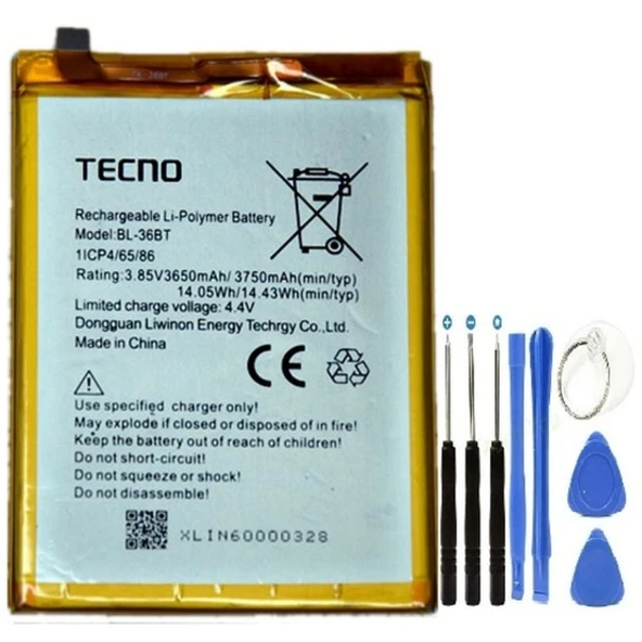 Tecno Camon İair2 Pil Batarya Bl-36bt+tamir Seti ürün görseli