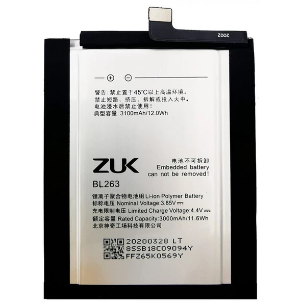 Lenovo Vibe Z2 Pro Pil Batarya Bl263 3100 Mah ürün görseli