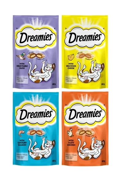 Dreamies 12 Paket Süper Karışık Kedi Ödülü (1 Paket 60 Gr)