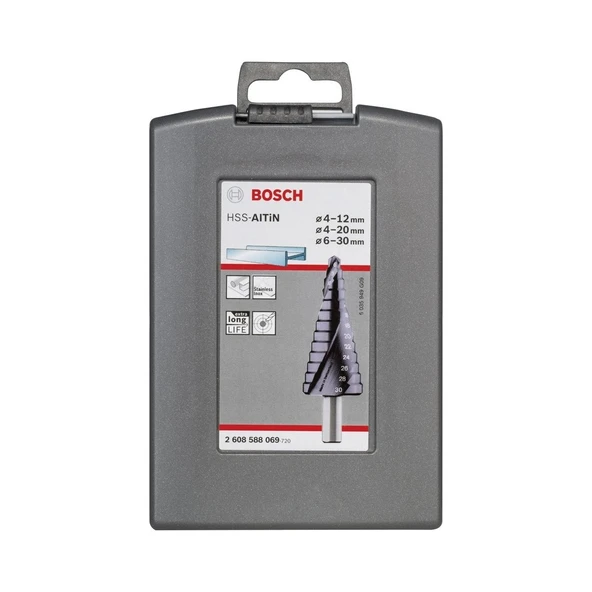 3 Parça HSS-AlTiN Kademeli Delme Uç 4-12/4-20/6-30 - Resim 2