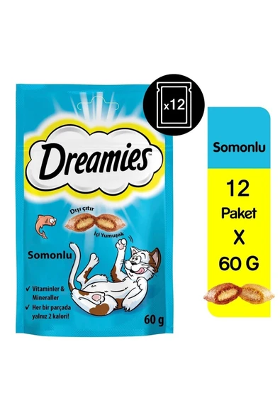 Dreamies Somonlu Kedi Ödül Maması 12x60 gr
