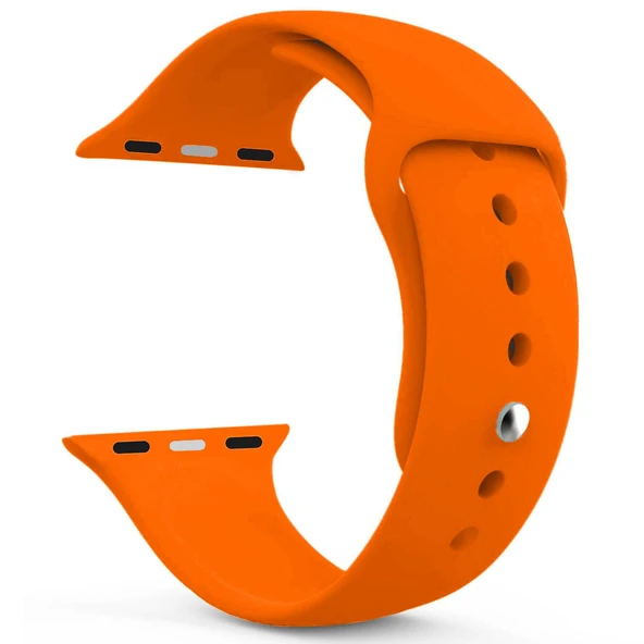 Apple Watch Series 6 44 MM Silikon Kordon Turuncu