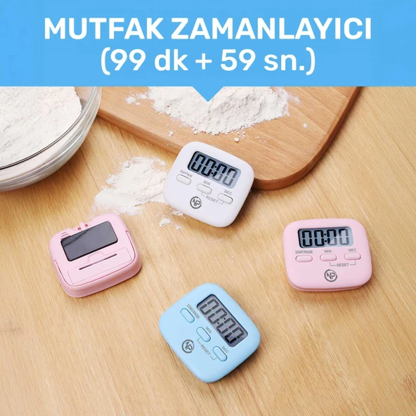 NPO NPT05P Mutfak,Ders,Yemek için 60dk Dijital Alarm Kronometre,Pomodoro Öğrenci Motivasyon Saati - 3