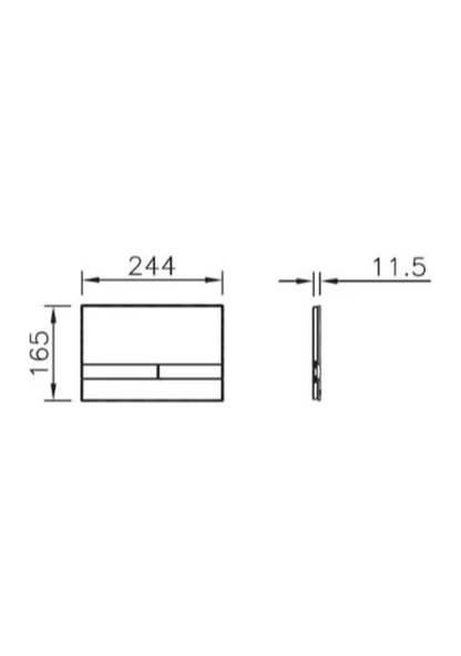 Vitra Select 740-1101 Kumanda Paneli, Siyah-Krom Buton - 2
