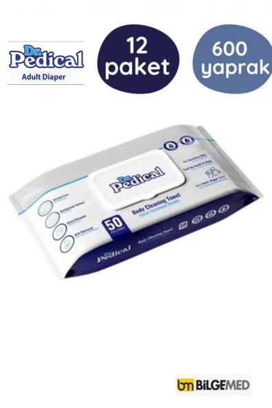 Vücut Temizleme Havlusu 50'li 12 Paket