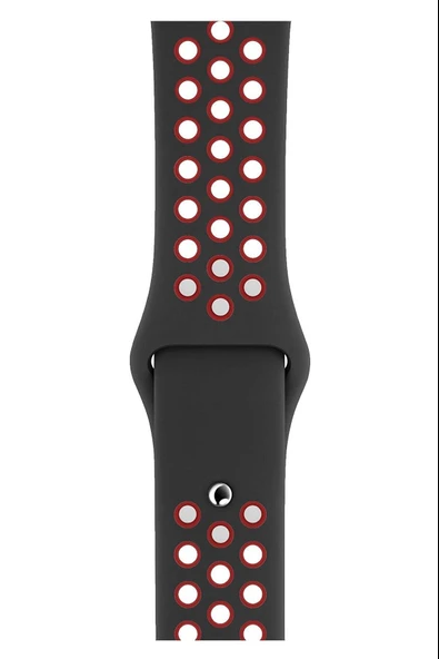 Apple Watch Series 2 44 MM Fileli Kordon Siyah-Kırmızı
