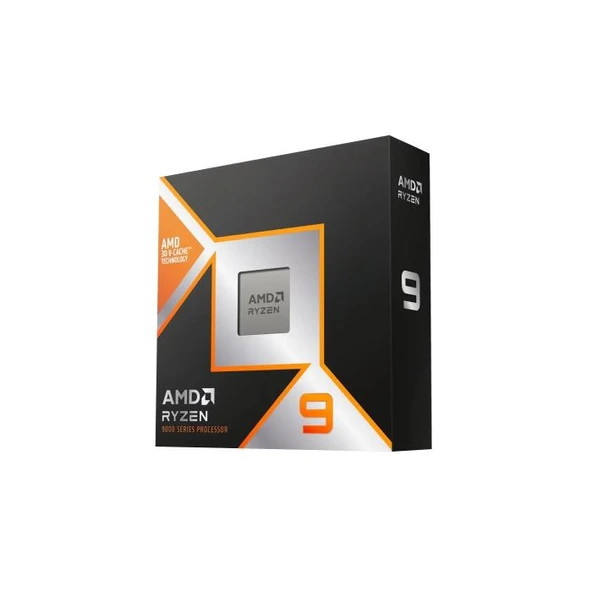 AMD RYZEN 9 9900X3D 12 Core 4,40-5.50GHz 128Mb Cache 120W  AM5 Soket BOX (Kutulu) (Dahili Grafik VAR, Fan YOK)