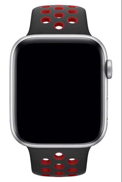 Apple Watch Series 3 42 MM Fileli Kordon Siyah-Kırmızı - 2