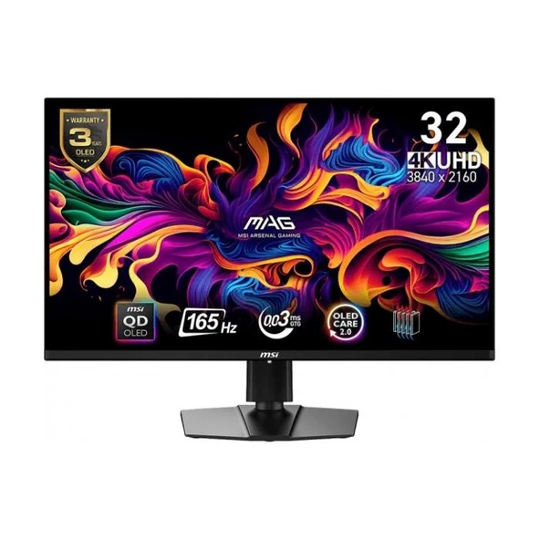 MSI 31.5 MAG 321UP QD-OLED 3840x2160 (UHD) 16:9 FLAT 1500R VA 165HZ 0.03MS FREESYNC PREMIUM GAMING MONITOR
