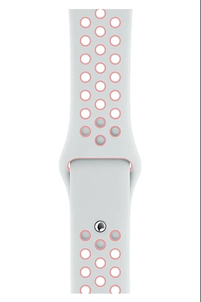 Apple Watch Series 5 44 MM Fileli Kordon Beyaz-Pembe