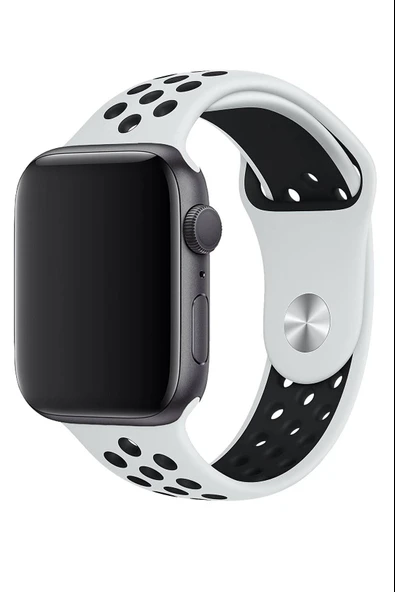 Apple Watch Series 6 38 MM Fileli Kordon Beyaz-Siyah - 2