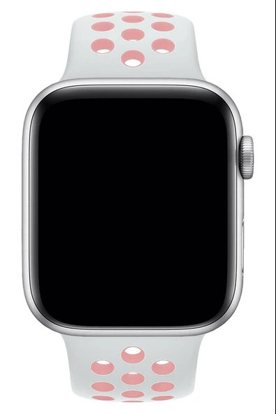 Apple Watch Series 5 44 MM Fileli Kordon Beyaz-Pembe - 2