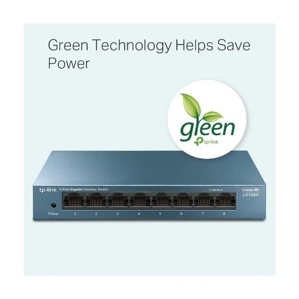 TP-Link Ls108G 8 Port Gigabit Desktop Metal Swıtch
