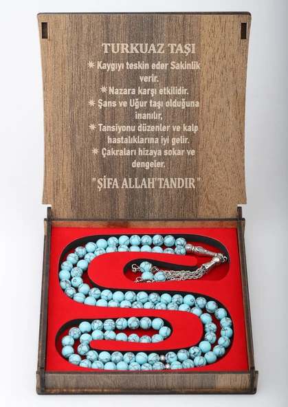 KUTULU 99 LU TESBİH TURKUAZ TAŞI