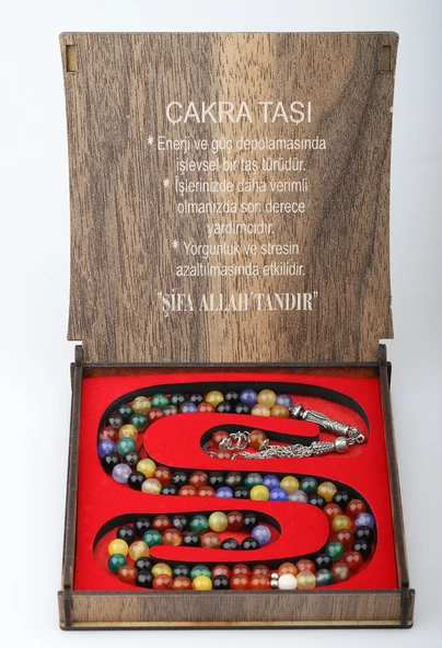 KUTULU 99 LU TESBİH ÇAKRA TAŞI ürün görseli 1
