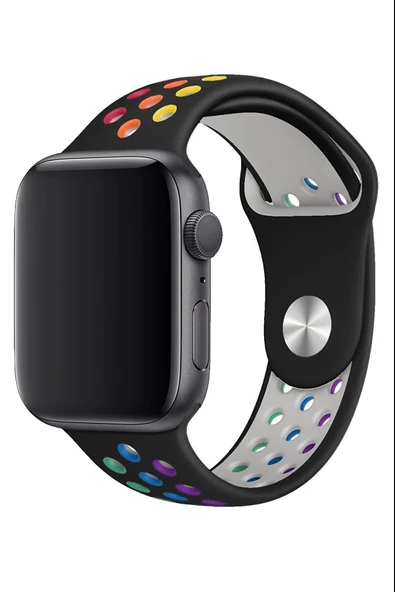 Apple Watch Series 6 38 MM Fileli Kordon Siyah-Renkli - 4