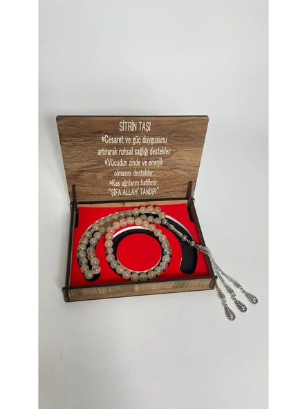 KUTULU 33 LÜ TESBİH BİLEKLİK SETİ SİTRİN ürün görseli 1