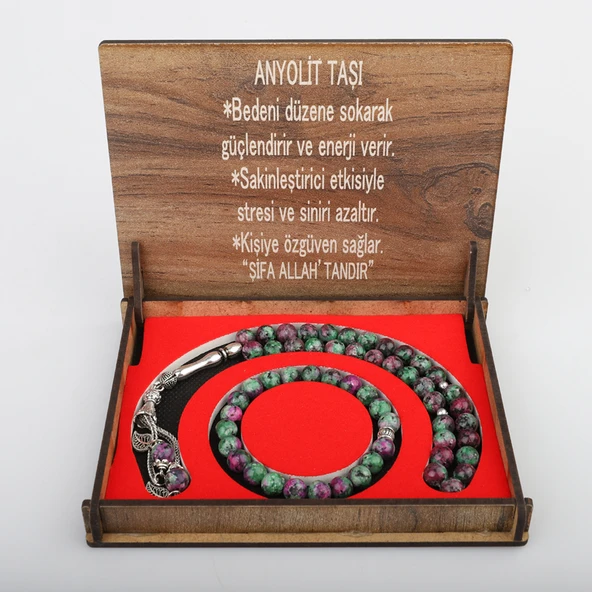 KUTULU 33 LÜ TESBİH BİLEKLİK SETİ ANYOLİT ürün görseli 1