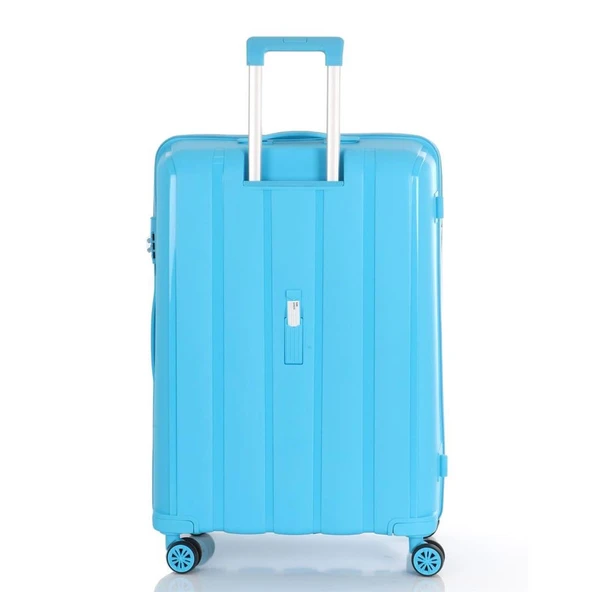 MÇS 3lü Set Kırılmaz Silikon Seyahat Valizi Bavulu V305 Açık Mavi - 4