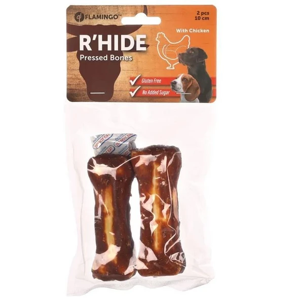 Flamingo Rhide Tavuk Sargılı Kemik Köpek Ödül Maması 2'li 10 Cm 120 Gr