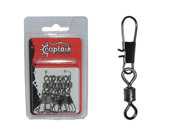 Captain 5023 Kilitli Klips İnox 10lu Paket Black Nikel  2/0