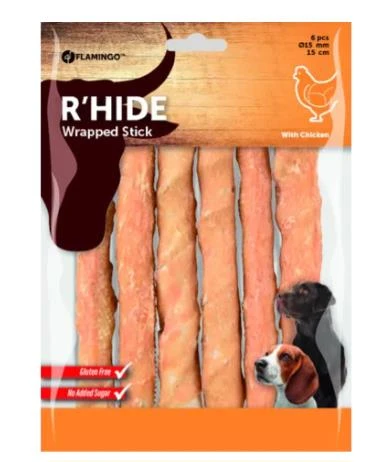 Flamingo Rhide Tavuk Sargılı Kemik Köpek Ödülü 15 Cm 180 Gr