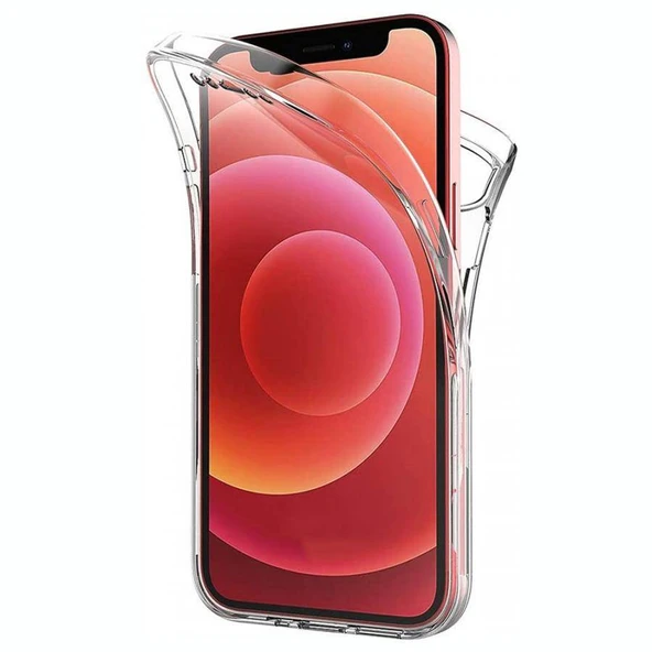 Apple iPhone 12 Mini Çift Taraflı Silikon Kılıf Şeffaf