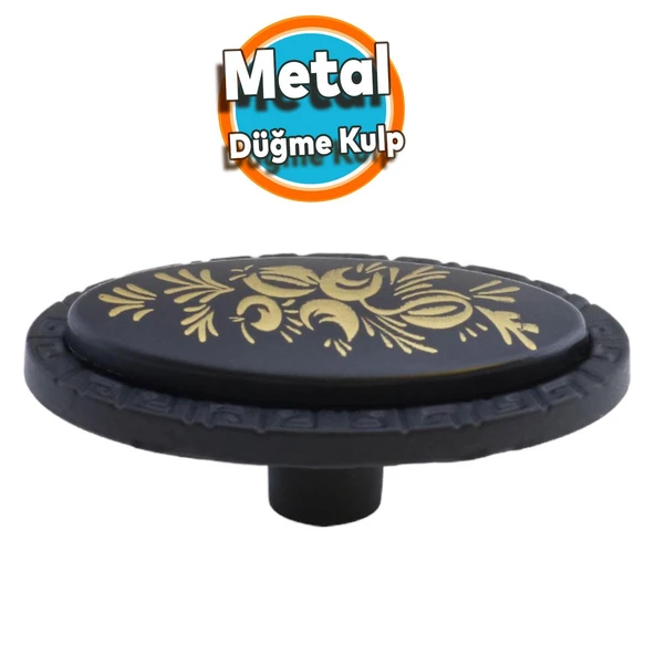 Mobilya Düğme Kulp Çekmece Dolabı Dolap Kapak Kulpu Kulbu Dekoratif Metal Siyah 4 Adet - Resim 7