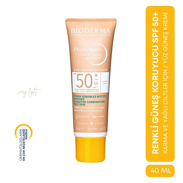 Bioderma Photoderm Cover Touch Mineral SPF50+ 40 gr - Very Light ürün görseli 1
