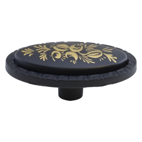 Mobilya Düğme Kulp Çekmece Dolabı Dolap Kapak Kulpu Kulbu Dekoratif Metal Siyah 4 Adet - Resim 2