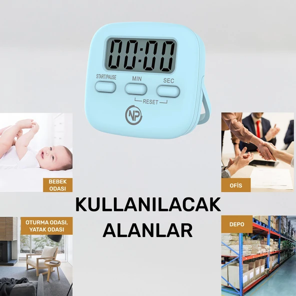 NPO NPT05M Mutfak,Ders,Yemek için 99:59dk Dijital Alarm Kronometre,Pomodoro Öğrenci Motivasyon Saati - 6