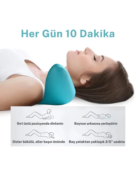 Boyun Ve Omuz Gevşetici, Servikal Traksiyon Cihazı Akupunktur Boyun Omuz Sırt Desteği Masaj Yastığı, Boyun Sedye Masajı - Resim 2