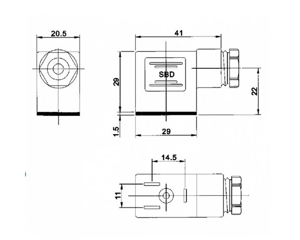 Pnömatik Valf Ventil Ledli Dar Soket 11mm 220 Ac/Dc - Resim 3