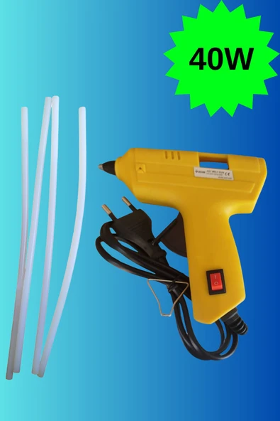 HAFSER 40watt Sıcak Silikon Tabancası 4 Adet Çubuk Silikon Eritme Tabanca Şeffaf Mum Yapıştırıcı