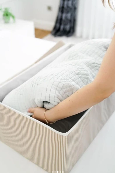 Flora Baza Kutu Hurç, Yatak Kanepe Altı Düzenleyici Su Geçirmez Mukavva Destekli (50x40x19cm) 2 Adet Kahve - 4