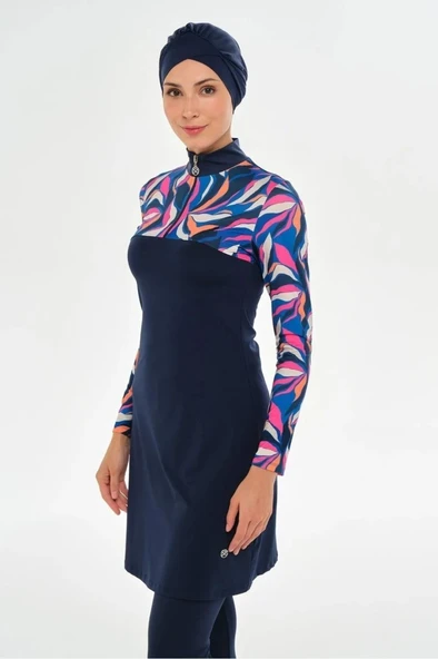 Maresiva 252107 Zelle Lacivert Tam Boy Tesettür Mayo - 8