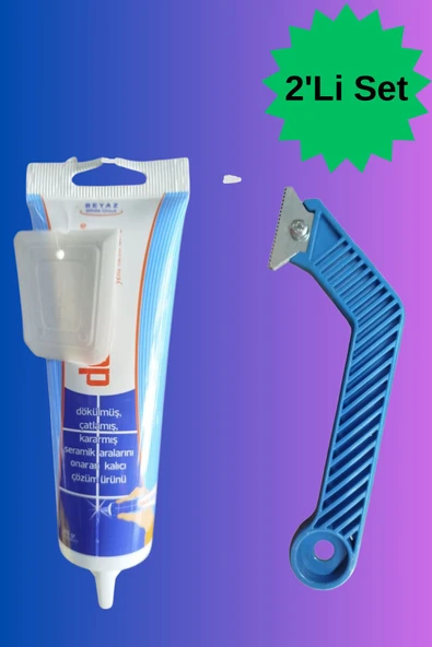 HAFSER 2'Li Set Fayans Arası Beyaz Hazır Derz Boyama Dolgusu + Derz Kazıyıcı Temizleyici - 1