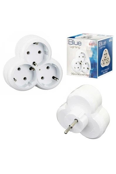 SAHAF 3 LÜ GOLYAT FİŞ PRİZ BLUE LİGHTNİNG